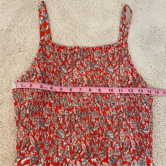 Old Navy Floral Paisley Smocked Midi Dress M Red White Blue Spaghetti Strap NWT - Picture 8 of 13